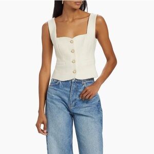 Reformation Amora Wool-Blend Sleeveless Crop Top